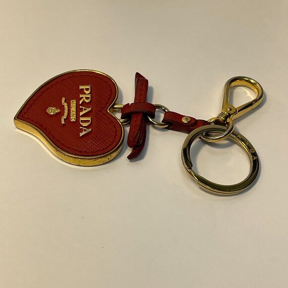 Prada Trick Heart-Shaped Keychain Bag Charm, Red - Preowned - Picture 3 of 8